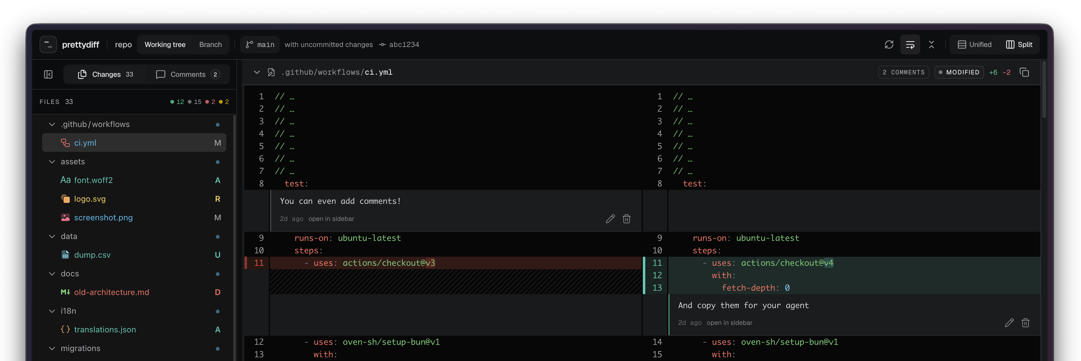 prettydiff screenshot